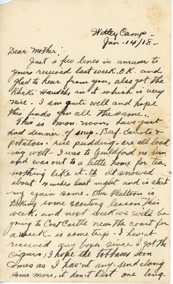 Letter to mother, p. 1